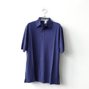 Mens Shirt Size Medium Silk Knit Polo Golf Sports Casual Blue PER LUI PER LEI